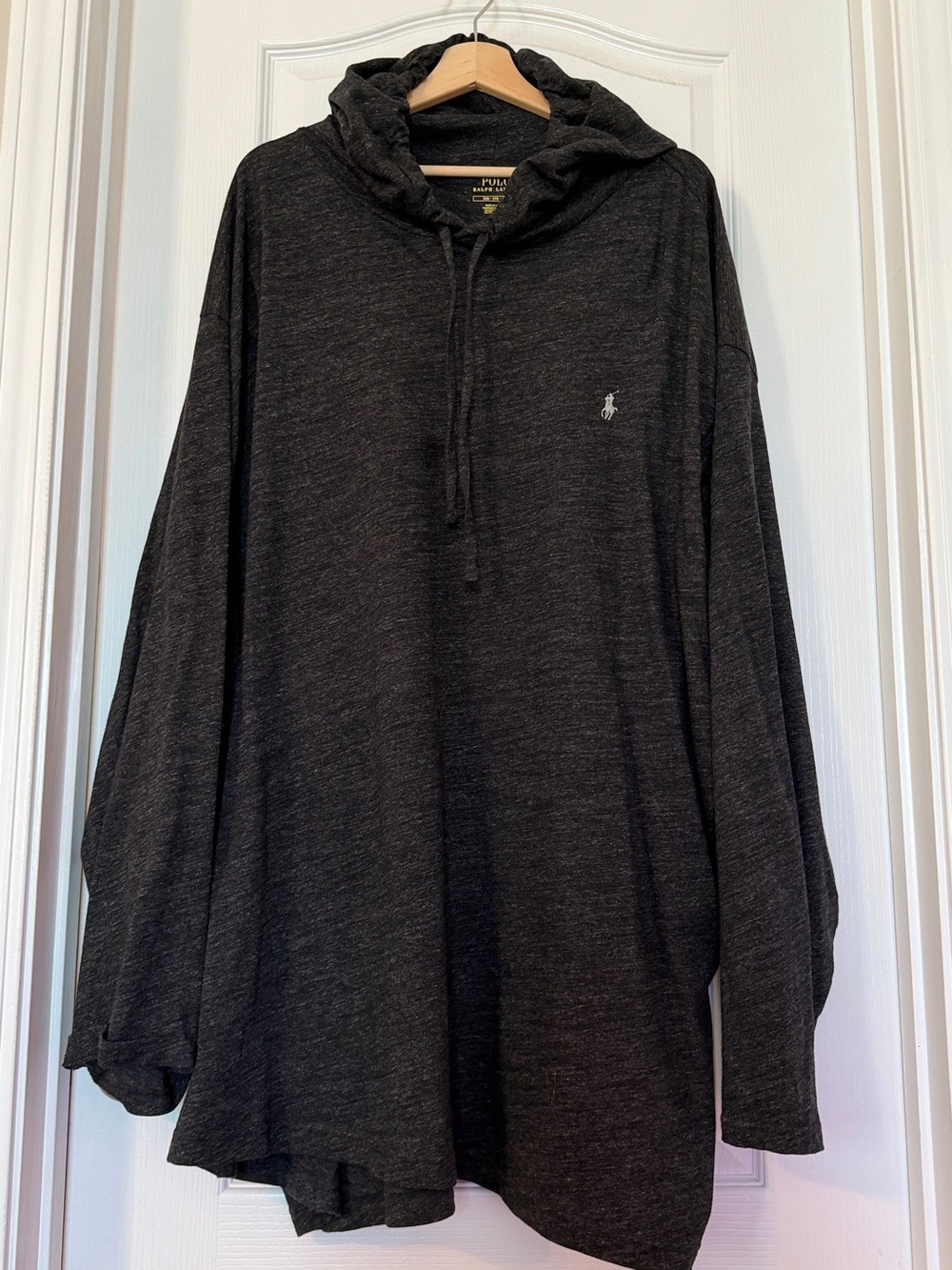 Men’s Polo by Ralph Lauren Charcoal Heather Jersey Drawstring Long-Sleeve Hoodie